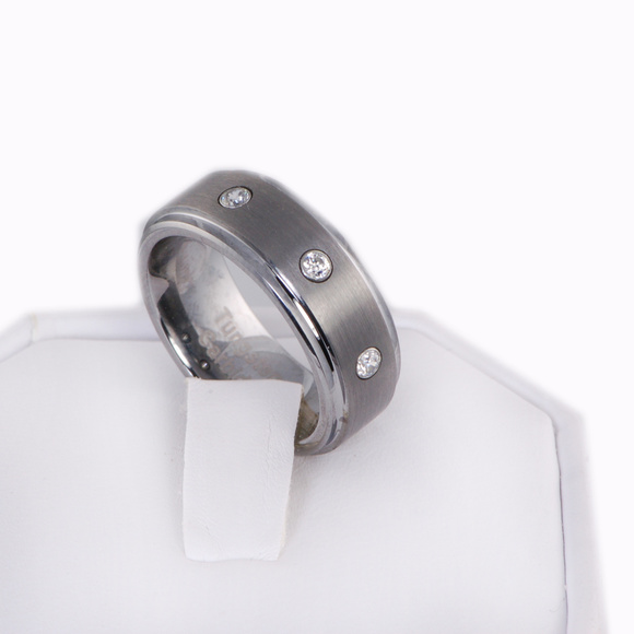 SunEE Other - 8mm Tungsten Carbide Wedding Band Ring w CZ